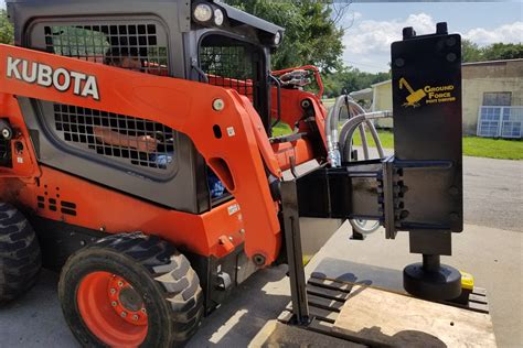 post driver attachment for skid steer|skid steer post attachment rental.